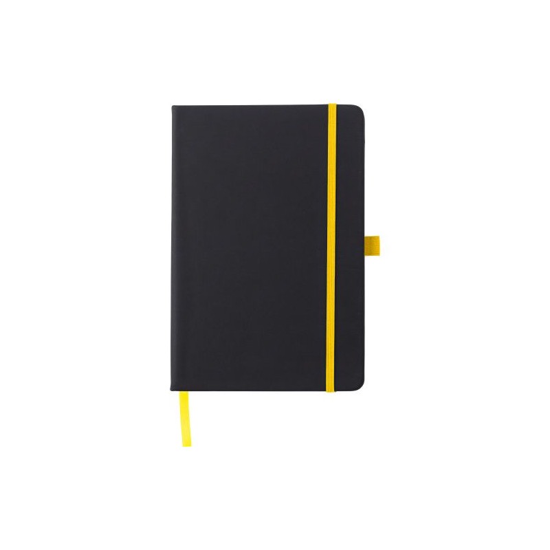 Carnet A5 personnalisé en PU - Charlene, idéal pour le bureau à petit prix Matières : caoutchouc Couleurs : jaune livraison expr