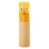 Crayons de couleur personnalisés - Tube de 6 - PETIT LAMBUT Matières : papier Couleurs : orange transparent goodies publicitaire