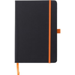 Carnet A5 personnalisé en PU - Charlene, idéal pour le bureau à petit prix Matières : caoutchouc Couleurs : orange impression ha