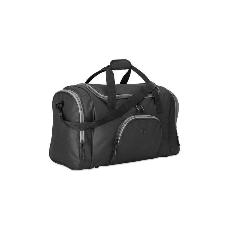 Sac de sport personnalisé 600D - LEIS Matières : PET Couleurs : noir cadeau entreprise pas cher