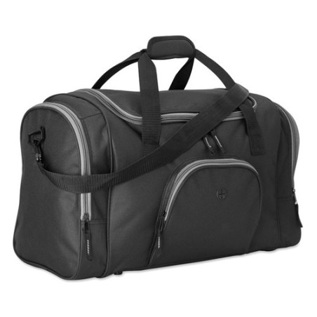 Sac de sport personnalisé 600D - LEIS Matières : PET Couleurs : noir cadeau entreprise pas cher
