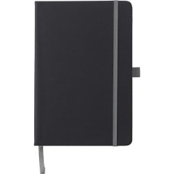 Carnet A5 personnalisé en PU - Charlene, idéal pour le bureau à petit prix Matières : caoutchouc Couleurs : gris