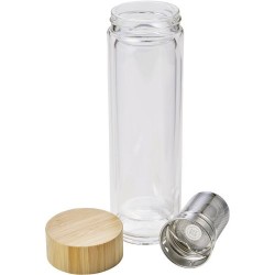 Bouteille isotherme personnalisée en verre de 420 ml Vicente Matières : métal Couleurs : brun cadeau entreprise pas cher