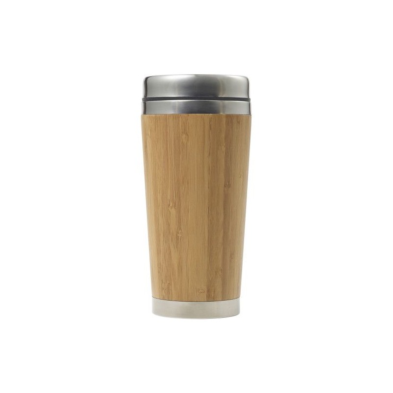 Mug isotherme personnalisé en bambou - Sabine, cadeau unique Matières : bambou Couleurs : brun