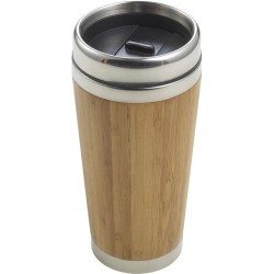 Mug isotherme personnalisé en bambou - Sabine, cadeau unique Matières : bambou Couleurs : brun goodies publicitaire événementiel