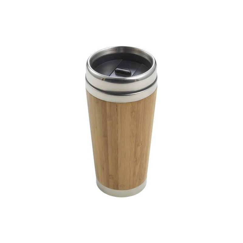 Mug isotherme personnalisé en bambou - Sabine, cadeau unique Matières : bambou Couleurs : brun goodies publicitaire événementiel