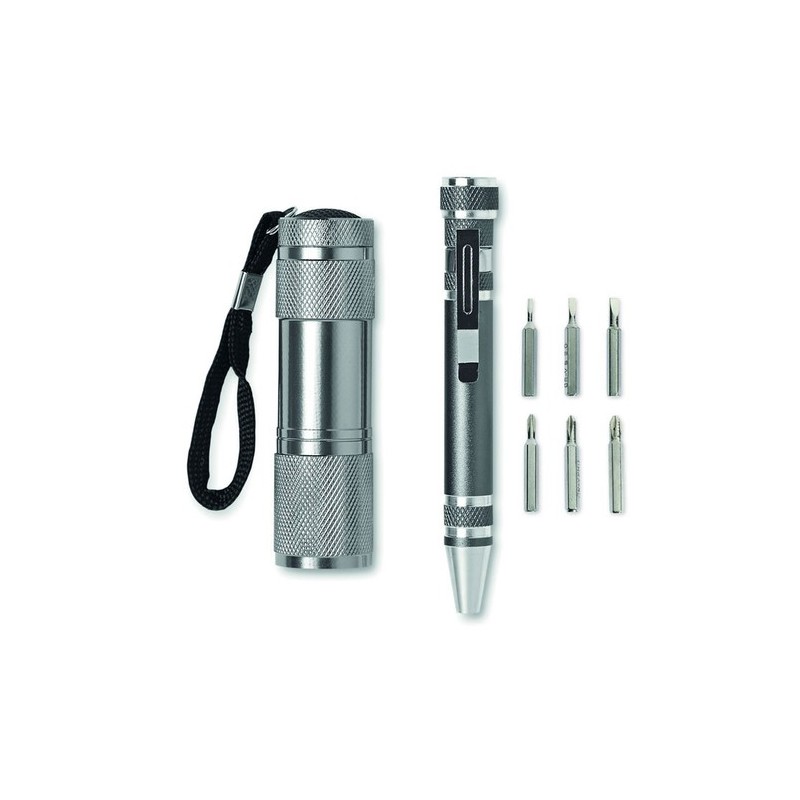 Lampe Pratique et Polyvalente avec Tournevis - COMBITOOL Matières : aluminium Couleurs : titane