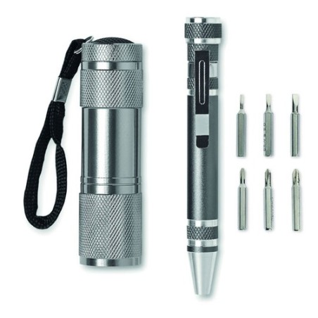 Lampe Pratique et Polyvalente avec Tournevis - COMBITOOL Matières : aluminium Couleurs : titane