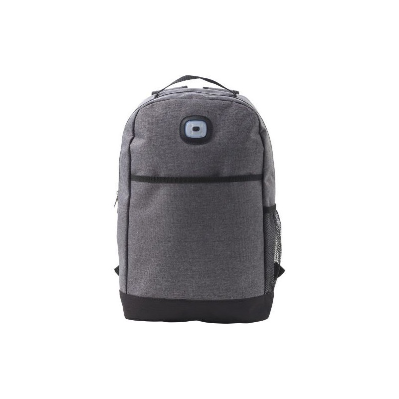 Sac à dos polyester pratique et innovant avec lampe Katarina Matières : polyester Couleurs : gris impression haute définition