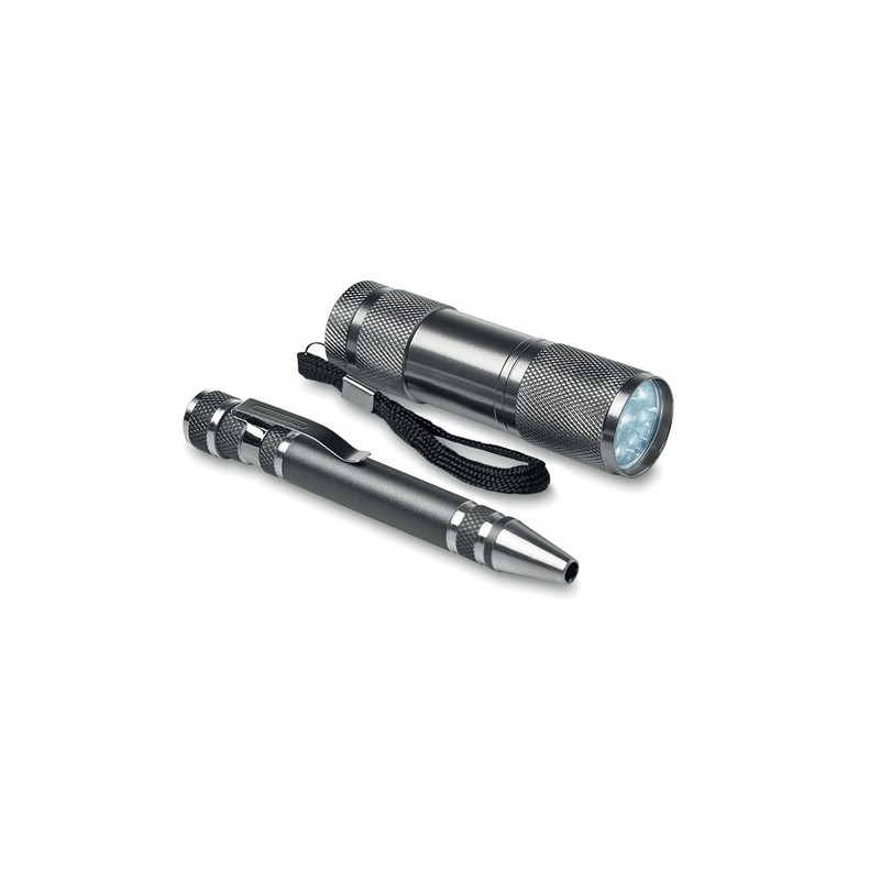Lampe Pratique et Polyvalente avec Tournevis - COMBITOOL Matières : aluminium Couleurs : titane cadeau entreprise pas cher