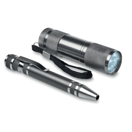 Lampe Pratique et Polyvalente avec Tournevis - COMBITOOL Matières : aluminium Couleurs : titane cadeau entreprise pas cher