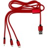 Câble de charge USB personnalisé pratique pas cher - Felix Matières : nylon Couleurs : rouge cadeau entreprise pas cher