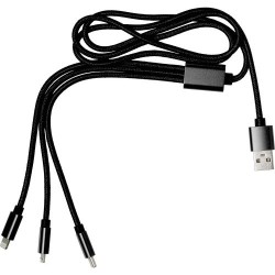 Câble de charge USB personnalisé pratique pas cher - Felix Matières : nylon Couleurs : argenté 2