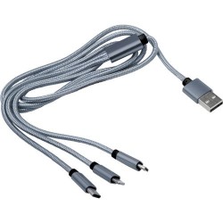 Câble de charge USB personnalisé pratique pas cher - Felix Matières : nylon Couleurs : noir accessoire événementiel unique