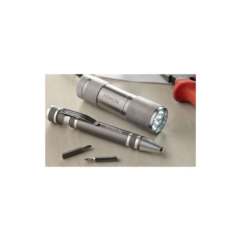 Lampe Pratique et Polyvalente avec Tournevis - COMBITOOL Matières : aluminium Couleurs : titane goodies publicitaire événementie