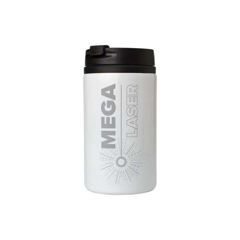 Mug isotherme en acier inoxydable personnalisé et pratique Gisela Matières : métal Couleurs : bleu cobalt cadeau client original