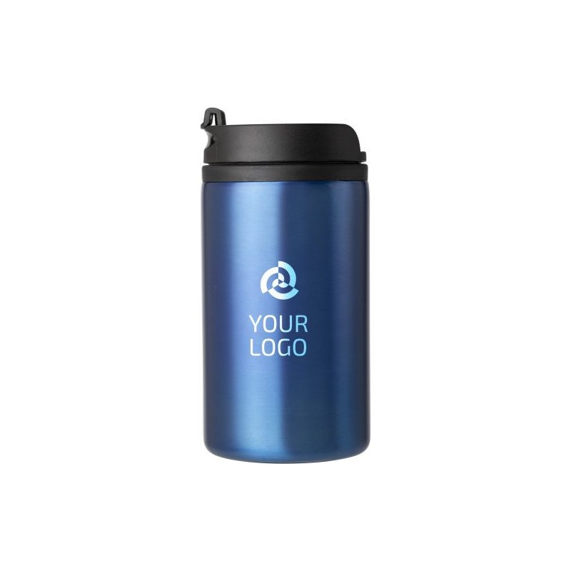 Mug isotherme en acier inoxydable personnalisé et pratique Gisela Matières : métal Couleurs : bleu cobalt cadeau entreprise pas 