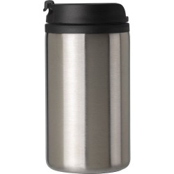 Mug isotherme en acier inoxydable personnalisé et pratique Gisela Matières : métal Couleurs : argenté impression haute définitio