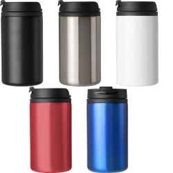 Mug isotherme en acier inoxydable personnalisé et pratique Gisela Matières : métal Couleurs : argenté objet promotionnel éco-res