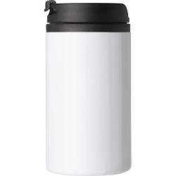 Mug isotherme en acier inoxydable personnalisé et pratique Gisela Matières : métal Couleurs : blanc personnalisable avec votre l
