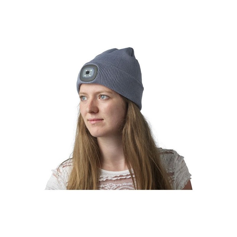 Bonnet acrylique personnalisé avec lampe COB - Vivian, idéal pour offrir à petit prix Matières : acrylique Couleurs : gris perso