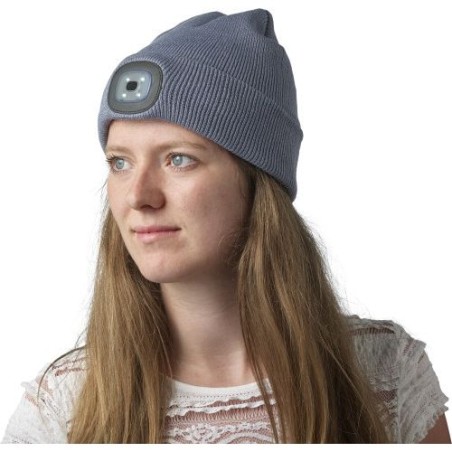 Bonnet acrylique personnalisé avec lampe COB - Vivian, idéal pour offrir à petit prix Matières : acrylique Couleurs : gris perso