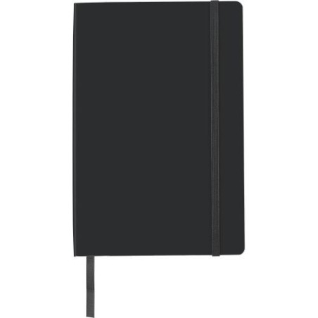 Carnet A5 personnalisé avec couverture souple en PU - Mireia Matières : carton Couleurs : noir cadeau collaborateur premium
