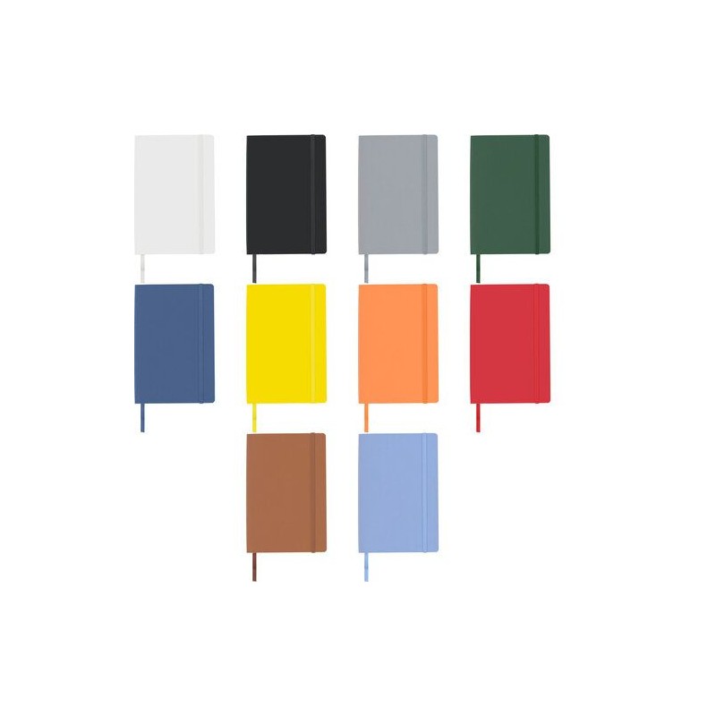 Carnet A5 personnalisé avec couverture souple en PU - Mireia Matières : carton Couleurs : noir personnalisation rapide en France