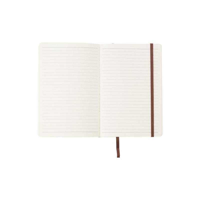 Carnet A5 personnalisé avec couverture souple en PU - Mireia Matières : carton Couleurs : noir goodies publicitaire durable
