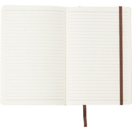Carnet A5 personnalisé avec couverture souple en PU - Mireia Matières : carton Couleurs : noir goodies publicitaire durable