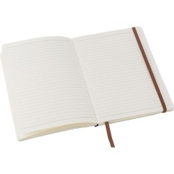 Carnet A5 personnalisé avec couverture souple en PU - Mireia Matières : carton Couleurs : noir marquage laser ultra précis
