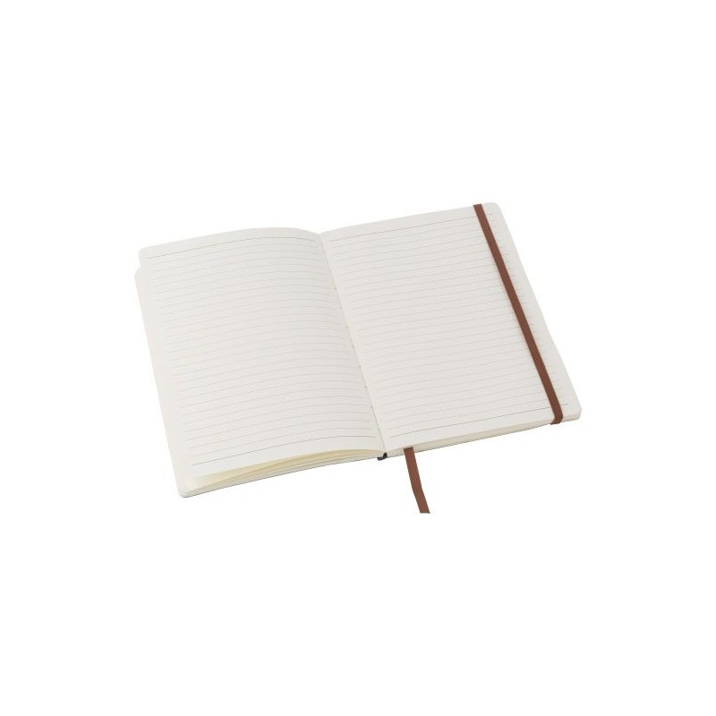 Carnet A5 personnalisé avec couverture souple en PU - Mireia Matières : carton Couleurs : noir marquage laser ultra précis