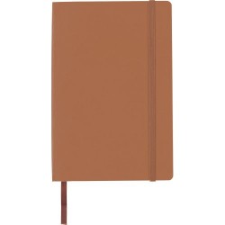 Carnet A5 personnalisé avec couverture souple en PU - Mireia Matières : carton Couleurs : rouge marquage couleur éclatante