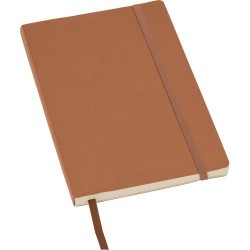 Carnet A5 personnalisé avec couverture souple en PU - Mireia Matières : carton Couleurs : rouge personnalisable avec votre logo