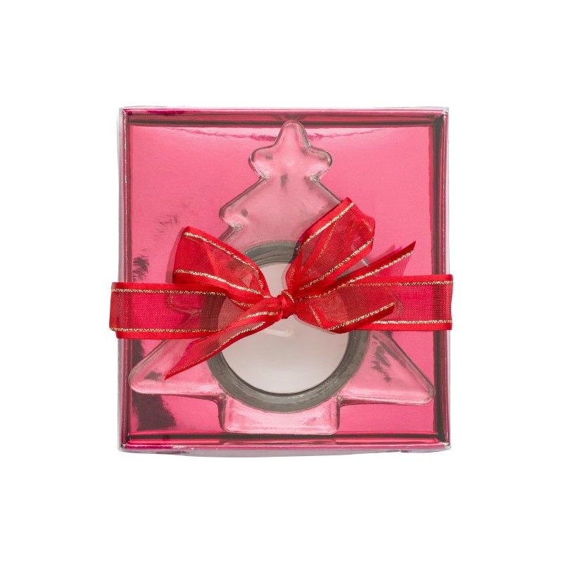 Porte-bougie élégant en verre - Cadeau personnalisé parfait Casey Matières : verre Couleurs : rouge