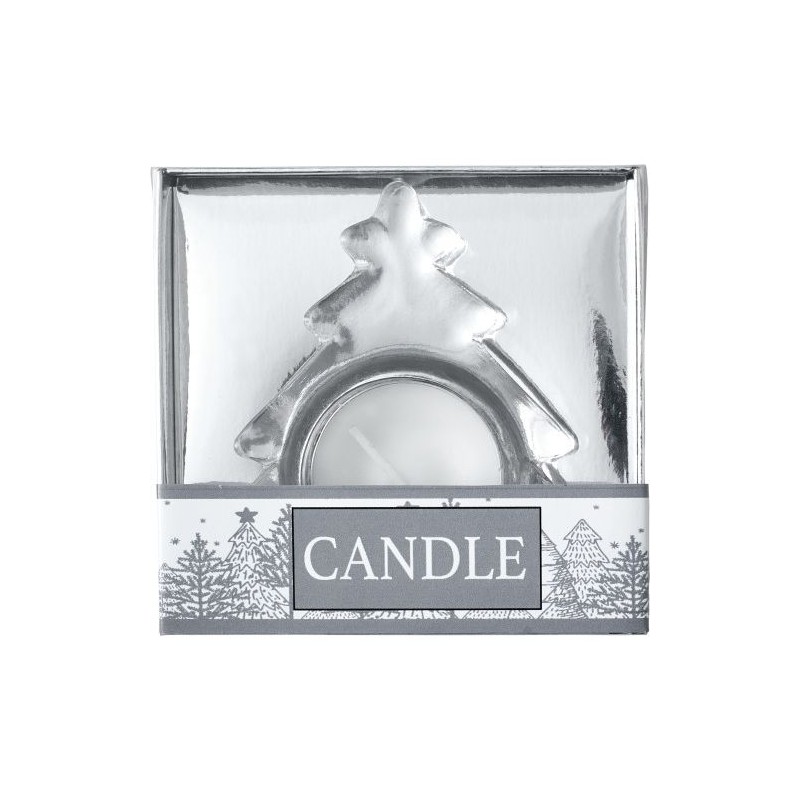 Porte-bougie élégant en verre - Cadeau personnalisé parfait Casey Matières : verre Couleurs : argenté personnalisable avec votre