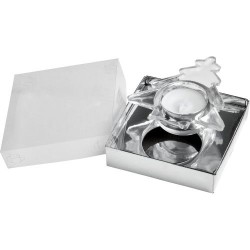 Porte-bougie élégant en verre - Cadeau personnalisé parfait Casey Matières : verre Couleurs : argenté objet publicitaire robuste