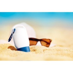 Crème solaire personnalisée SPF25 - SUNCARE Matières : polyéthylène (PE) Couleurs : bleu goodies personnalisé en stock