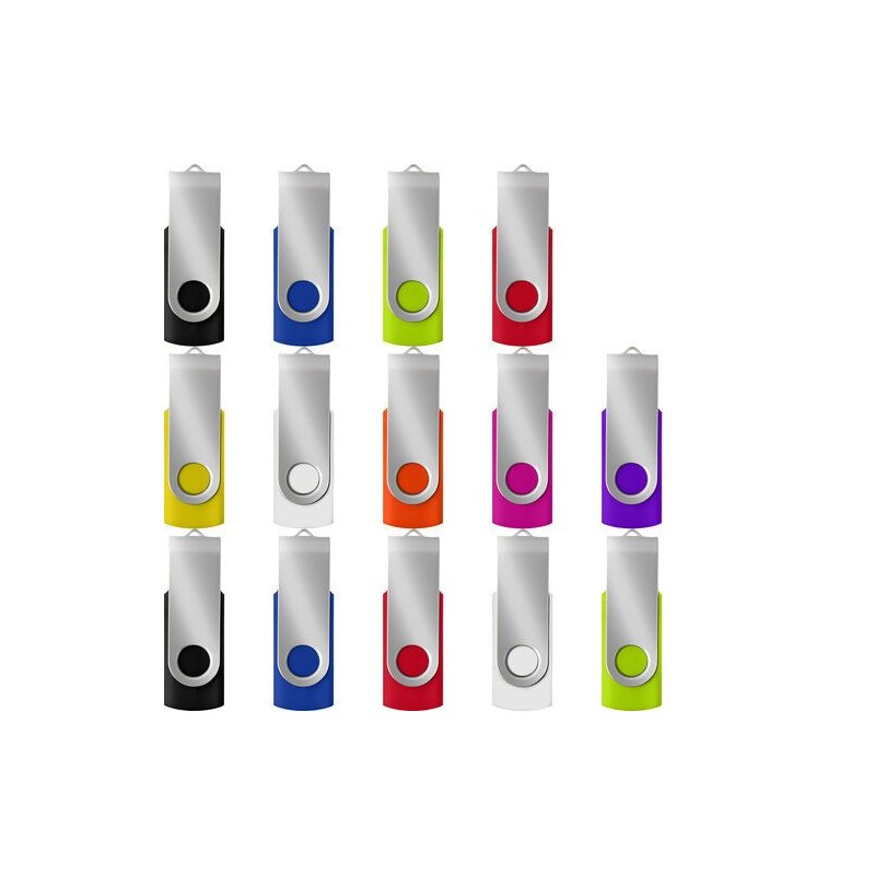 Clé USB personnalisée Twist 2.0 - 16 Go ou 32 Go | Lex Matières : métal Capacité : 16 Go Couleurs : argenté objet promotionnel é