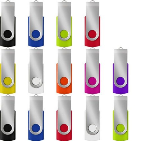 Clé USB personnalisée Twist 2.0 - 16 Go ou 32 Go | Lex Matières : métal Capacité : 16 Go Couleurs : argenté objet promotionnel é