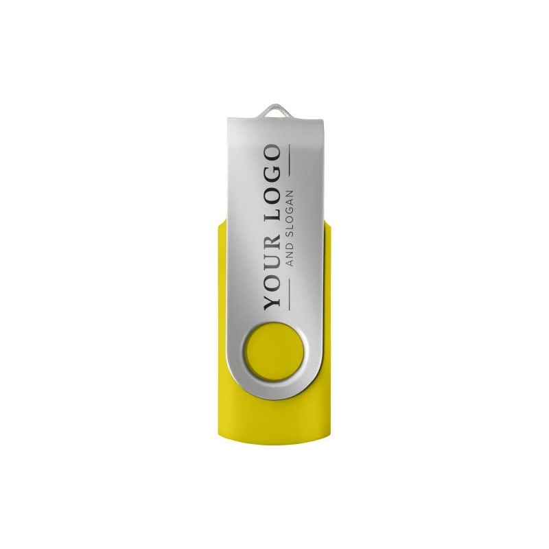 Clé USB personnalisée Twist 2.0 - 16 Go ou 32 Go | Lex Matières : métal Capacité : 16 Go Couleurs : argenté personnalisation rap