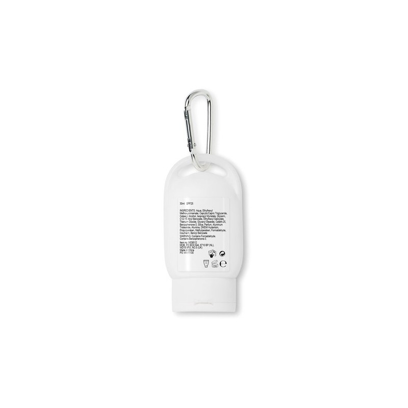Crème solaire personnalisée SPF25 - SUNCARE Matières : polyéthylène (PE) Couleurs : blanc cadeau collaborateur premium