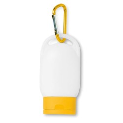 Crème solaire personnalisée SPF25 - SUNCARE Matières : polyéthylène (PE) Couleurs : jaune goodies publicitaire événementiel