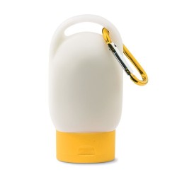 Crème solaire personnalisée SPF25 - SUNCARE Matières : polyéthylène (PE) Couleurs : jaune objet publicitaire robuste