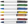 Stylo à bille personnalisable en plastique Raja Norina Matières : nickel Couleurs : orange cadeau collaborateur premium