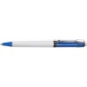 Stylo à bille personnalisable en plastique Raja Norina Matières : nickel Couleurs : bleu impression haute définition