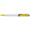 Stylo à bille personnalisable en plastique Raja Norina Matières : nickel Couleurs : jaune cadeau entreprise pas cher