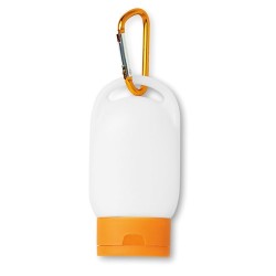 Crème solaire personnalisée SPF25 - SUNCARE Matières : polyéthylène (PE) Couleurs : orange personnalisable avec votre logo
