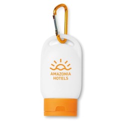 Crème solaire personnalisée SPF25 - SUNCARE Matières : polyéthylène (PE) Couleurs : orange cadeau client original