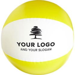 Ballon de plage gonflable en PVC personnalisé Lola Matières : PVC Couleurs : jaune marquage laser ultra précis